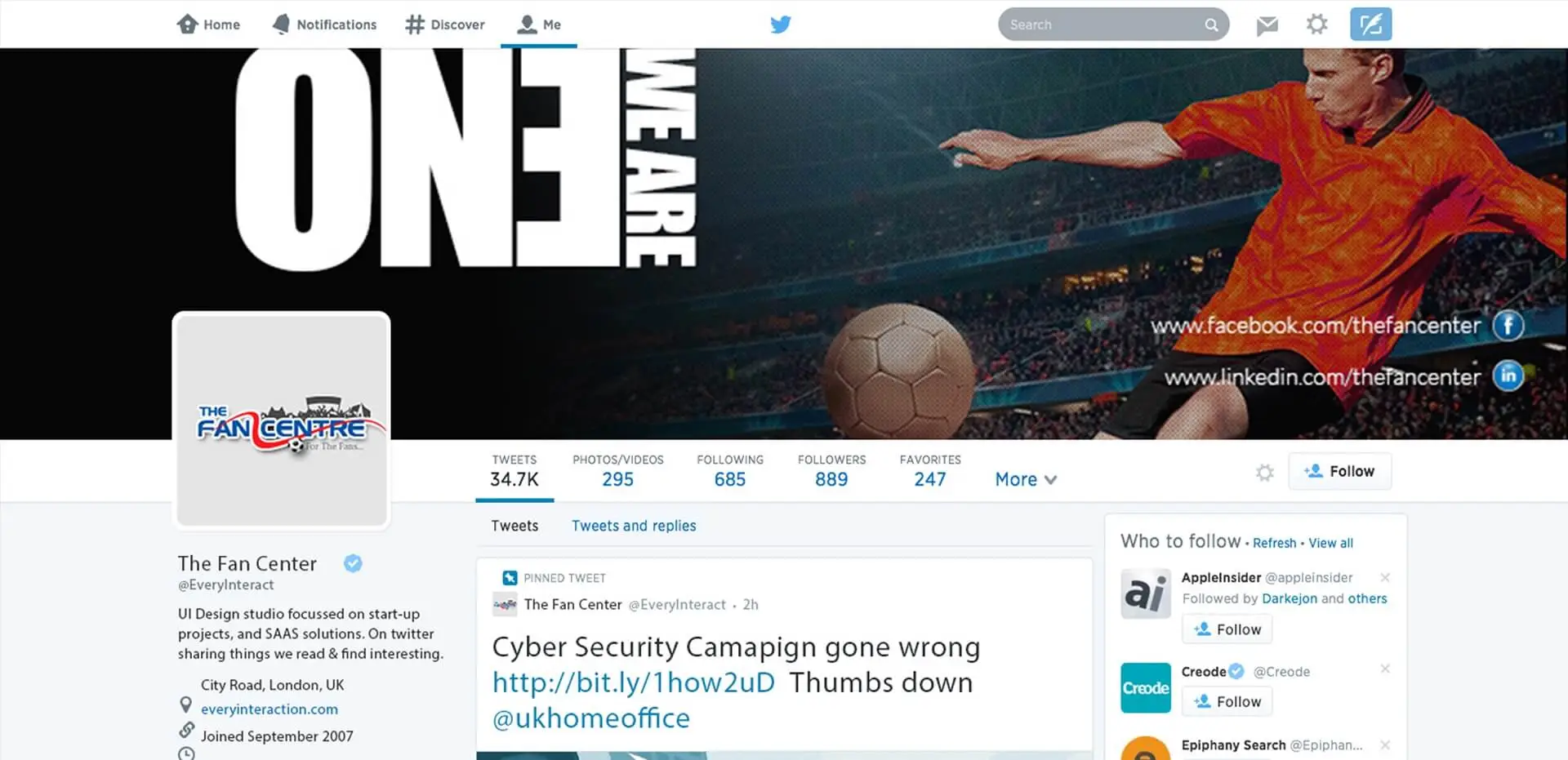 The Fan Centre Twitter Branding Eight Shades Media